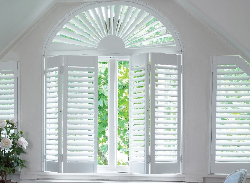 Custom plantation shutters specialty shape - A&Q Custom Shutters Orlando