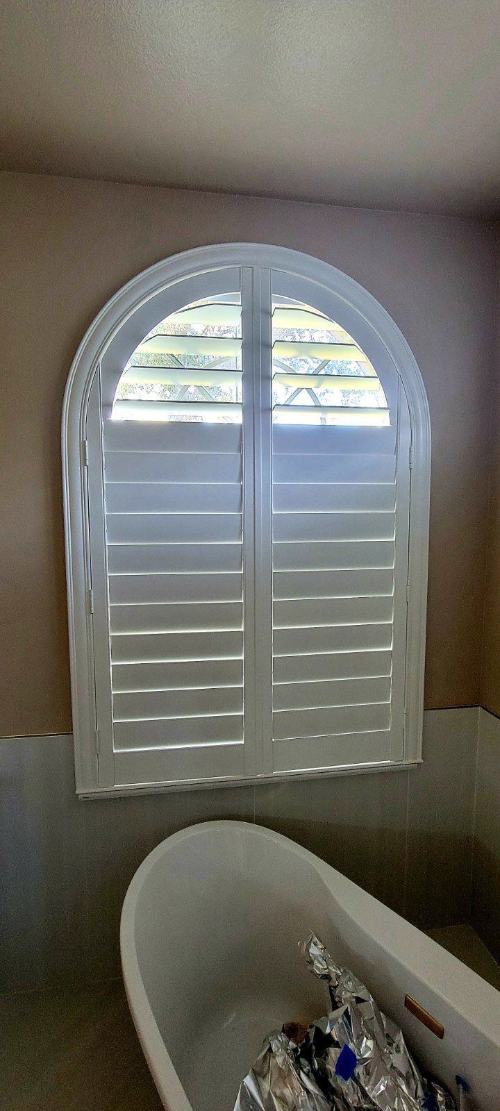 Custom plantation shutters specialty shape - A&Q Custom Shutters Orlando