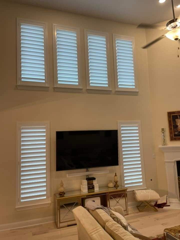 Custom plantation shutters living room - A&Q Custom Shutters Orlando